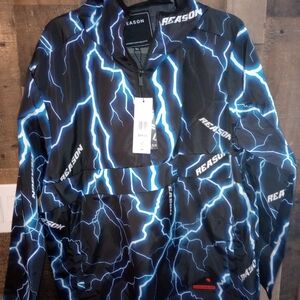 Reason Black and Blue Lightning Windbreaker